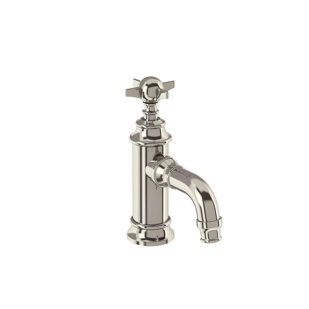 Arcade Mini single-lever basin mixer without pop up waste - nickel - with tap handle